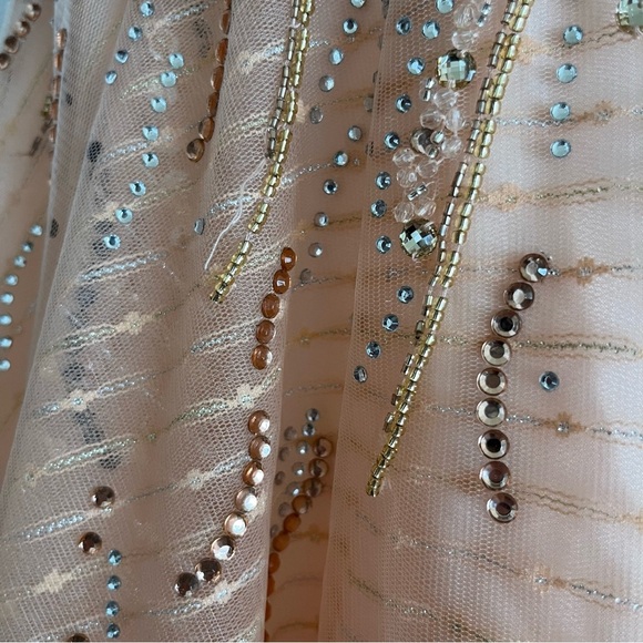 Mac Duggal 48858 V-Neck Embellished Formal Dress Peach Blossom NWT 12 - Picture 5 of 10